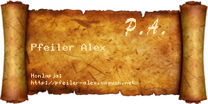 Pfeiler Alex névjegykártya